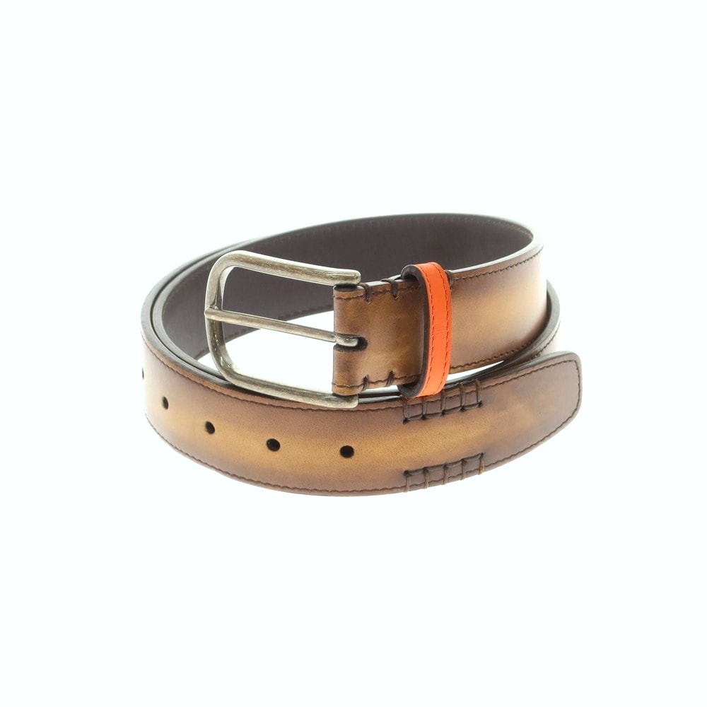 【中古】ベルルッティ Berluti レザー ベルト ブラウン【サイズ90】【メンズ】
