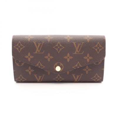 ルイ・ヴィトン LOUIS VUITTON ポルトフォイユサラ 二つ折り長財布 財布 PVCコーティングキャンバス PVC モノグラム フューシャ レディース ブラウン系 / ピンク系 M62234 【中古】