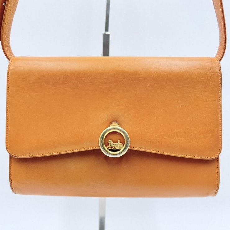 CELINE(セリーヌ)ヴィンテージ ショルダーバッグ レザー ブラウン 馬車金具