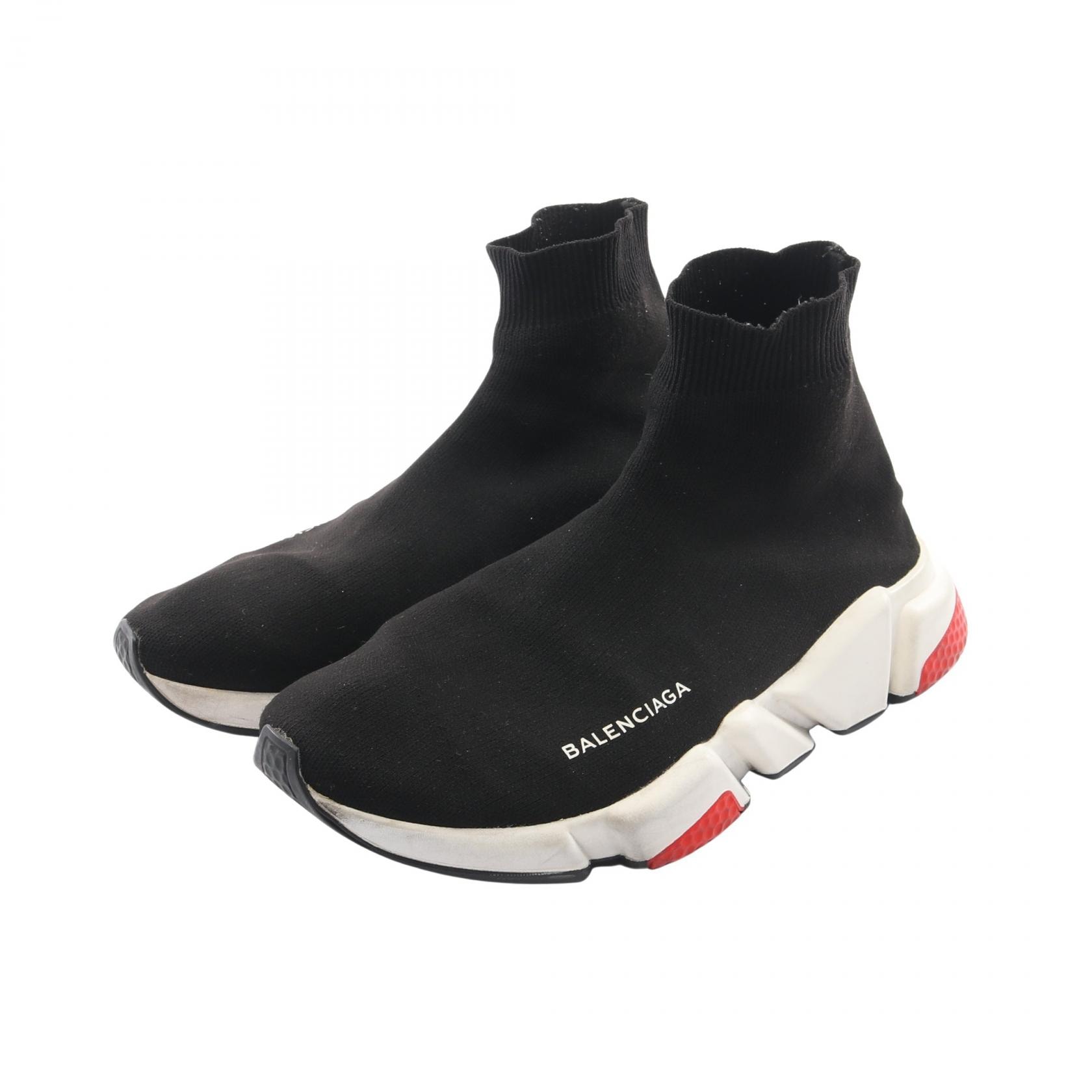 バレンシアガ BALENCIAGA Speed Trainer スピードトレーナー スリッポン スニーカー 靴 ファブリック メンズ ブラック系 【中古】