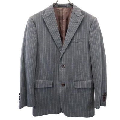 BURBERRY BLACK LABEL バーバリーブラックレーベル 三陽商会 日本製 ストライプ柄 テーラードジャケット 36R グレー