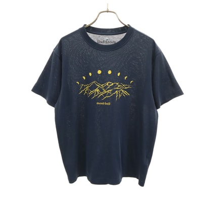 mont-bell モンベル 夜のアルプス 半袖 WIC. Tシャツ M ネイビー アウトドア