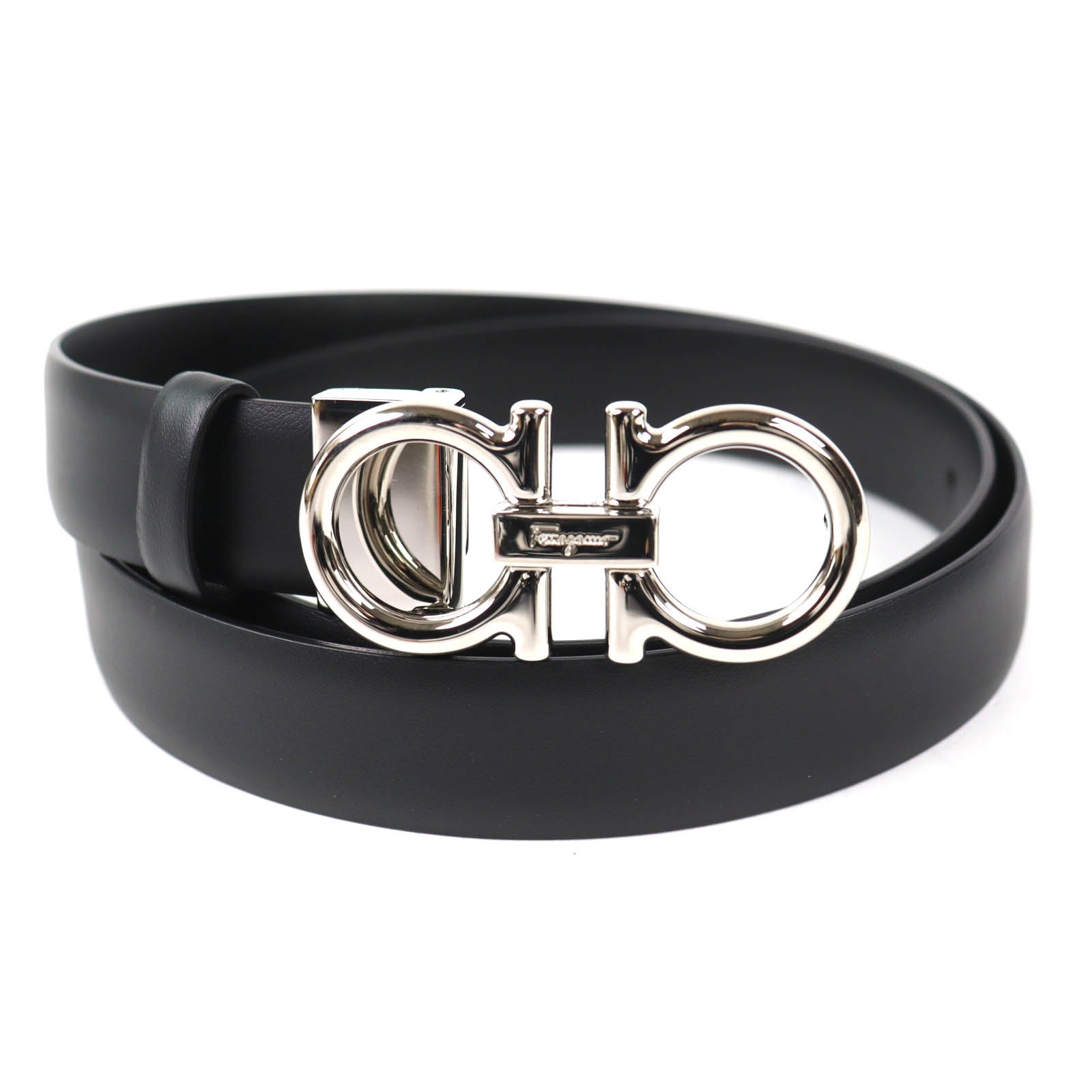 極美品 サルヴァトーレフェラガモ ガンチーニバックル レザー ベルト ブラック