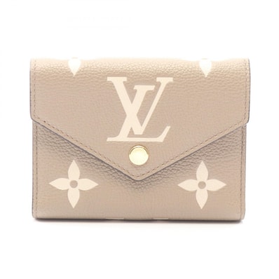 ルイ・ヴィトン LOUIS VUITTON ポルトフォイユヴィクトリーヌ バイカラー 三つ折り財布 財布 レザー モノグラム・アンプラント トゥルトレールクレーム レディース ベージュ系 / アイボリー系 / クレーム M81861 【中古】