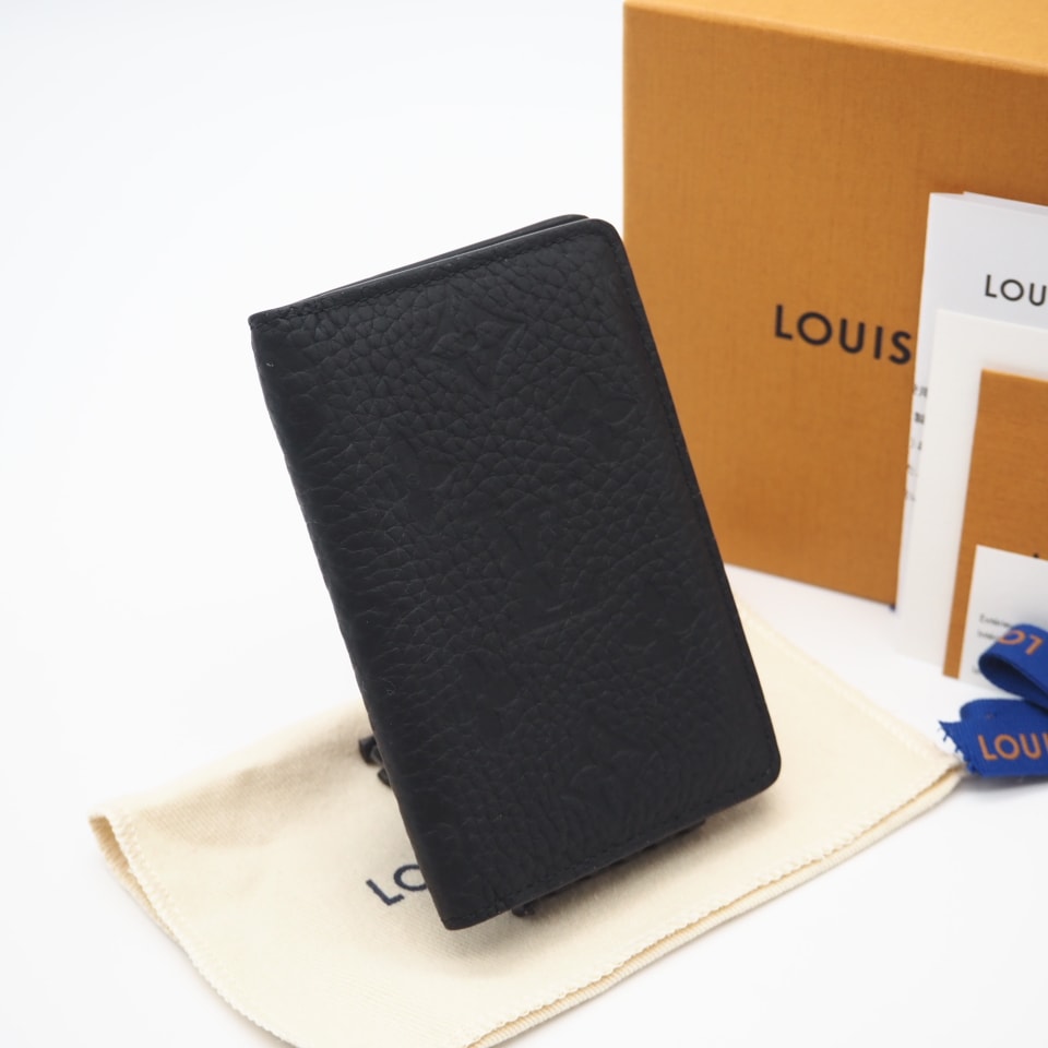 美品 LOUIS VUITTON ルイ・ヴィトン トリヨン モノグラム オーガナイザー ドゥ ポッシュ M69044 カードケース ブラック・ベージュ トリヨンレザー レディース
