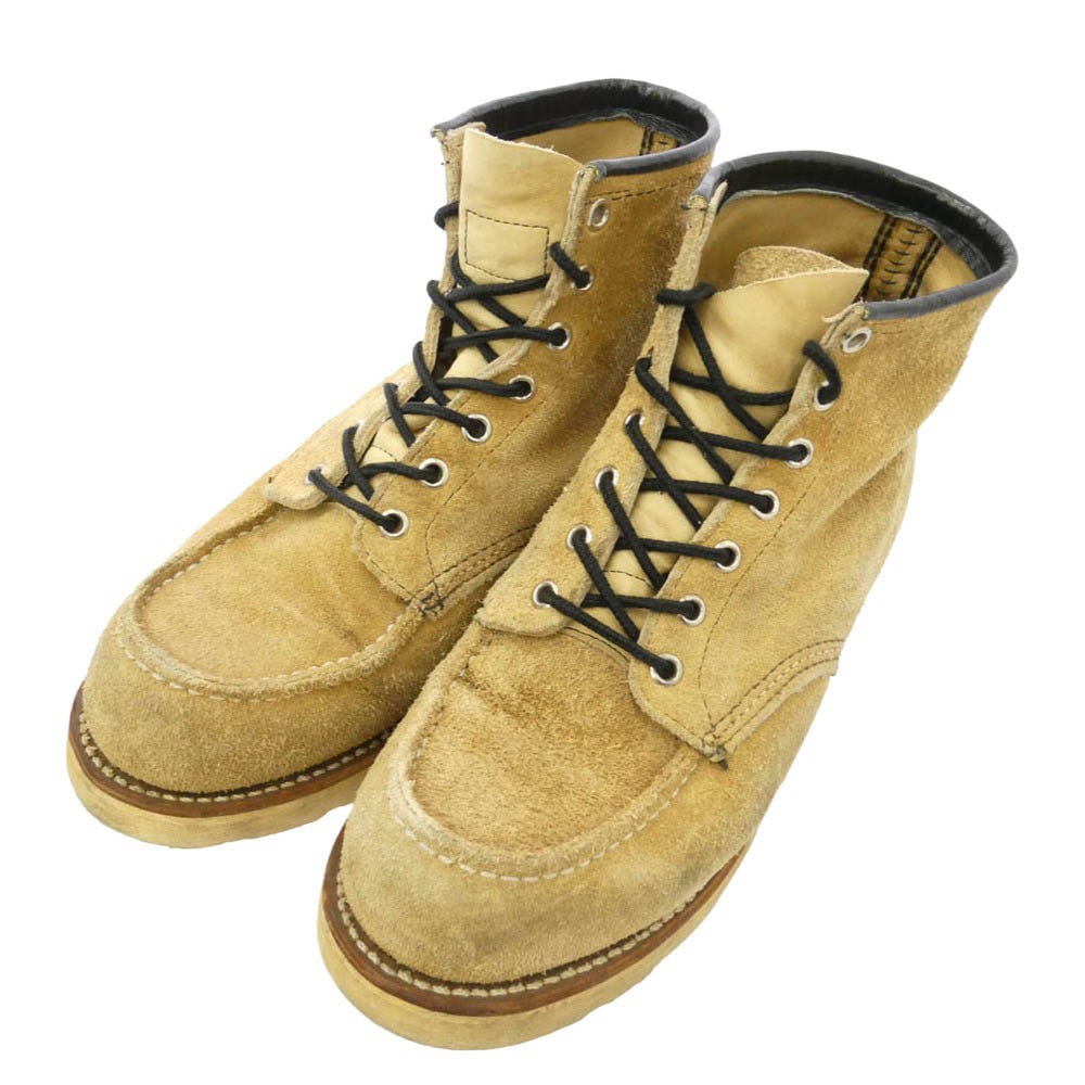 RED WING レッドウィング 8173 刺繍羽根タグ モックトゥ ブーツ ライトブラウン系 実寸26cm程度【中古】
