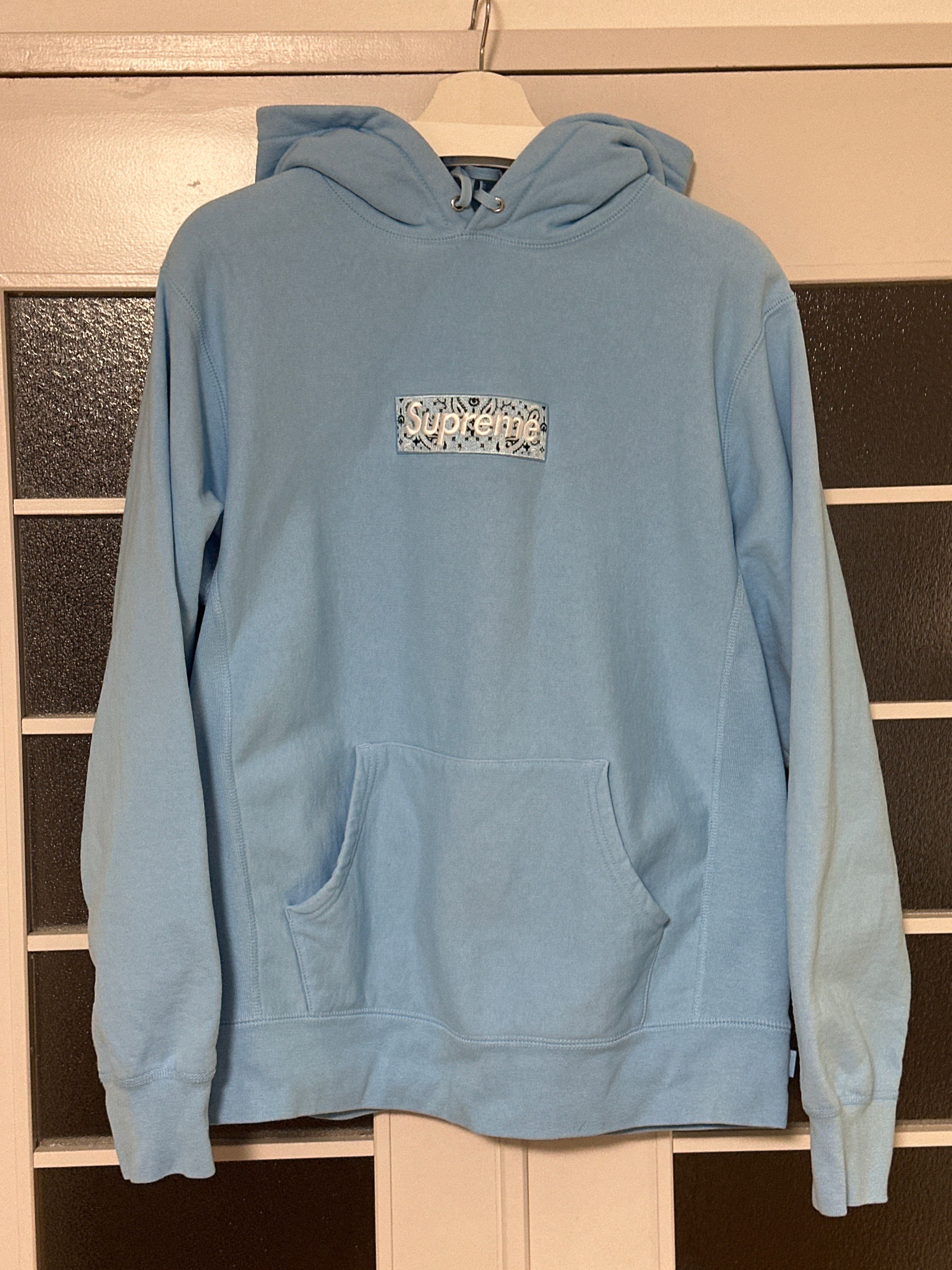 Supreme Bandana Box Logo Hooded Sweatshirt "Blue"