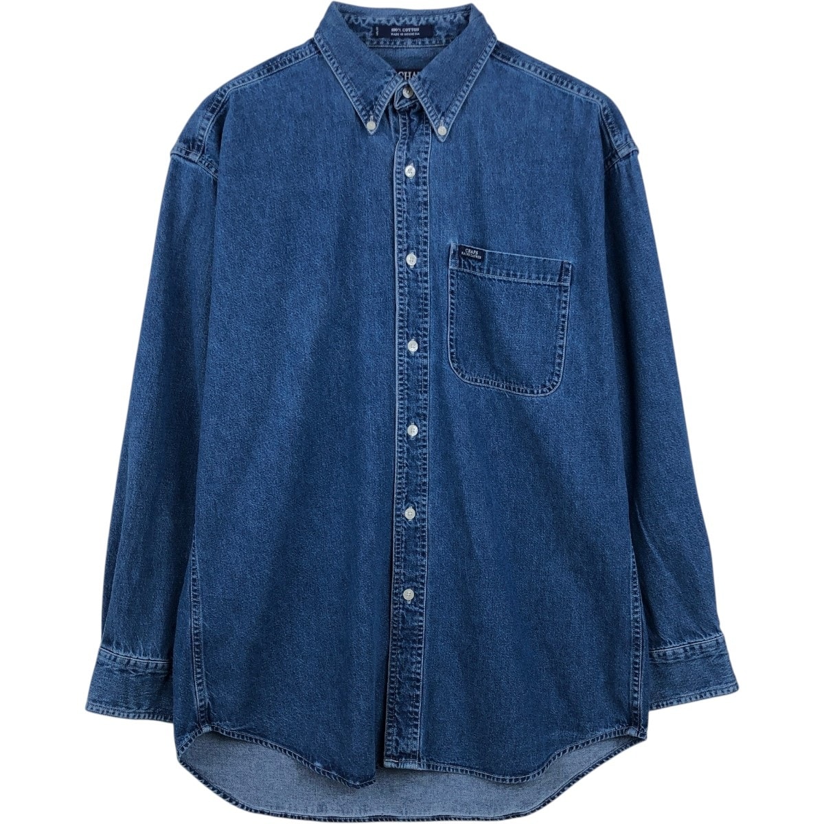 古着 ラルフローレン Ralph Lauren CHAPS チャップス 長袖 ボタンダウンデニムシャツ メンズM相当/eaa663266