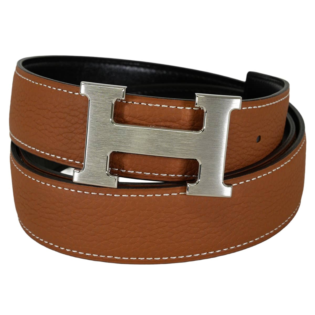 HERMES エルメス ベルト Hベルト コンスタンス32 リバーシブル ゴールド/黒 (ブラック) トゴ/ボックスカーフ #95 マットシルバー金具 K刻印 新品未使用