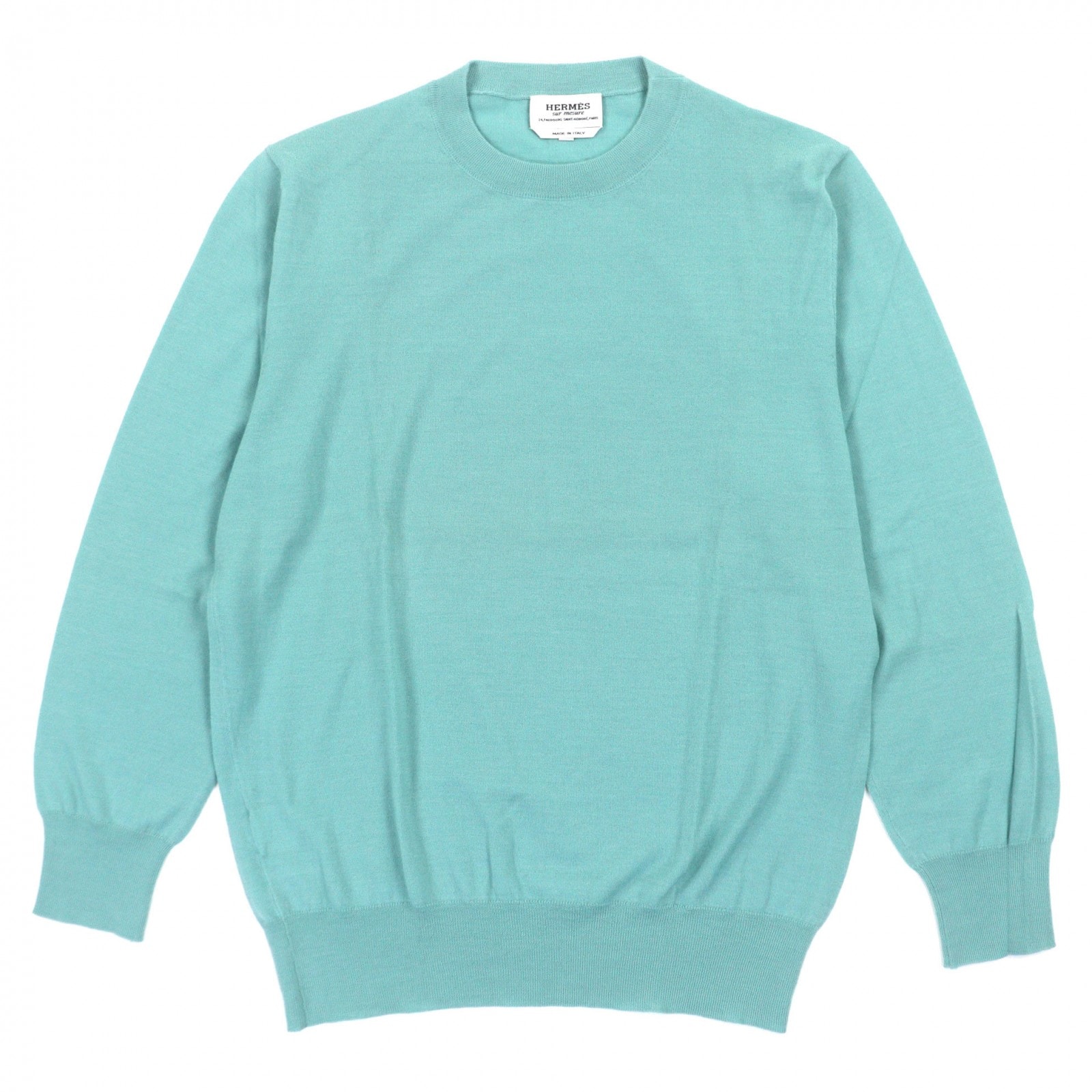 極美品 エルメス セーター エメラルドグリーン メンズ XS