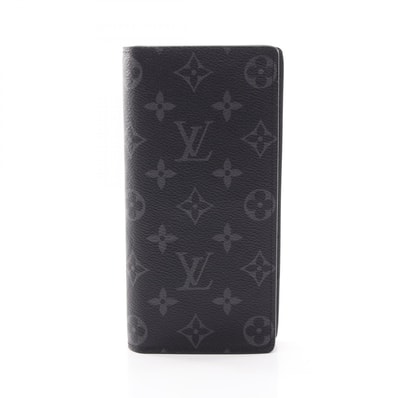 ルイ・ヴィトン LOUIS VUITTON ポルトフォイユ ブラザ 二つ折り長財布 財布 PVCコーティングキャンバス モノグラム・エクリプス メンズ ブラック系 M61697 【中古】