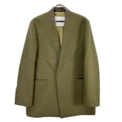 ジルサンダー 【美品/国内正規】J21BN0011 Collar Less Jacket カラーレスジャケット 46