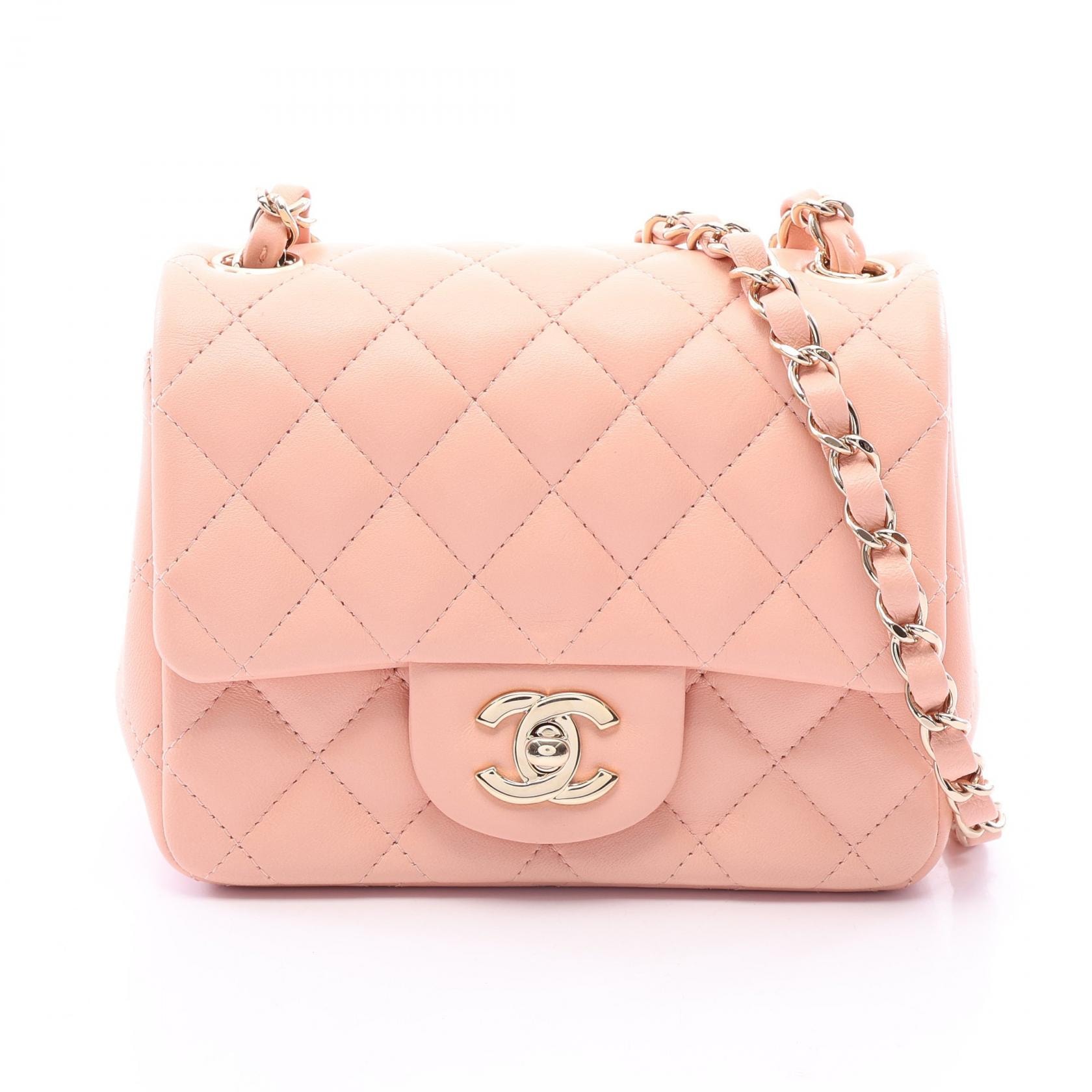 シャネル CHANEL ミニマトラッセ ショルダーバッグ バッグ ラムスキン(羊革) レディース ピンク系 A35200 【中古】
