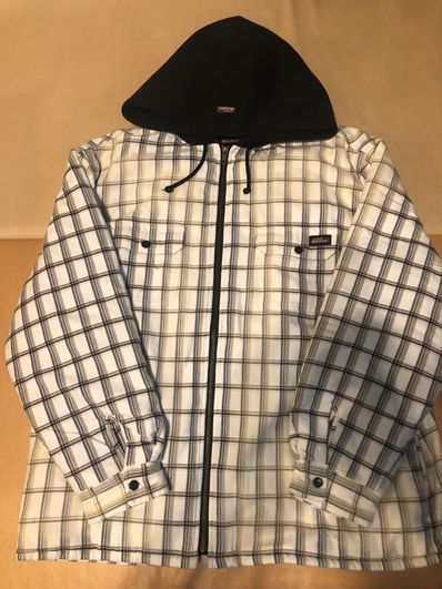 Supreme x Dickies Plaid Hooded Zip Up Shirt "White"