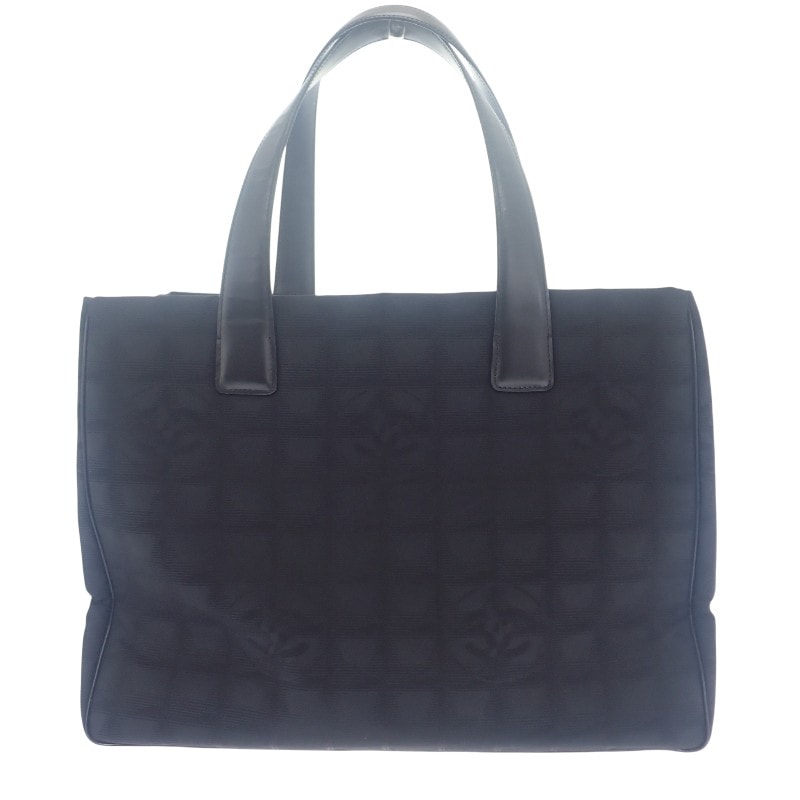 シャネル CHANEL ニュートラベルライントート MM A15991 トートバッグ ナイロン レザー ブラック レディース【中古】【ABランク】