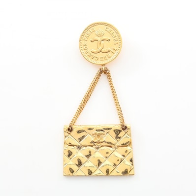 シャネル CHANEL マトラッセ バッグモチーフ ブローチ アクセサリー GP(ゴールドメッキ) レディース ゴールド系 【中古】