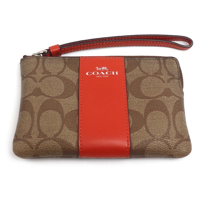 COACH コーチ リストレット ポーチ カーキ F58035 レディース【中古】