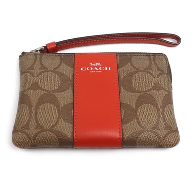 COACH コーチ リストレット ポーチ カーキ F58035 レディース【中古】