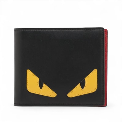 ■美品 フェンディ モンスター バグズアイ 7M0169 二つ折り 財布
