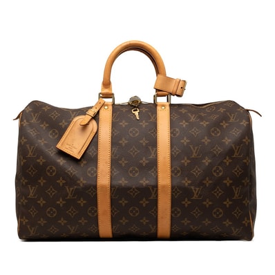 ルイ ヴィトン モノグラム キーポル45 ボストンバッグ トラベルバッグ M41428 ブラウン PVC レザー レディース LOUIS VUITTON 【中古】