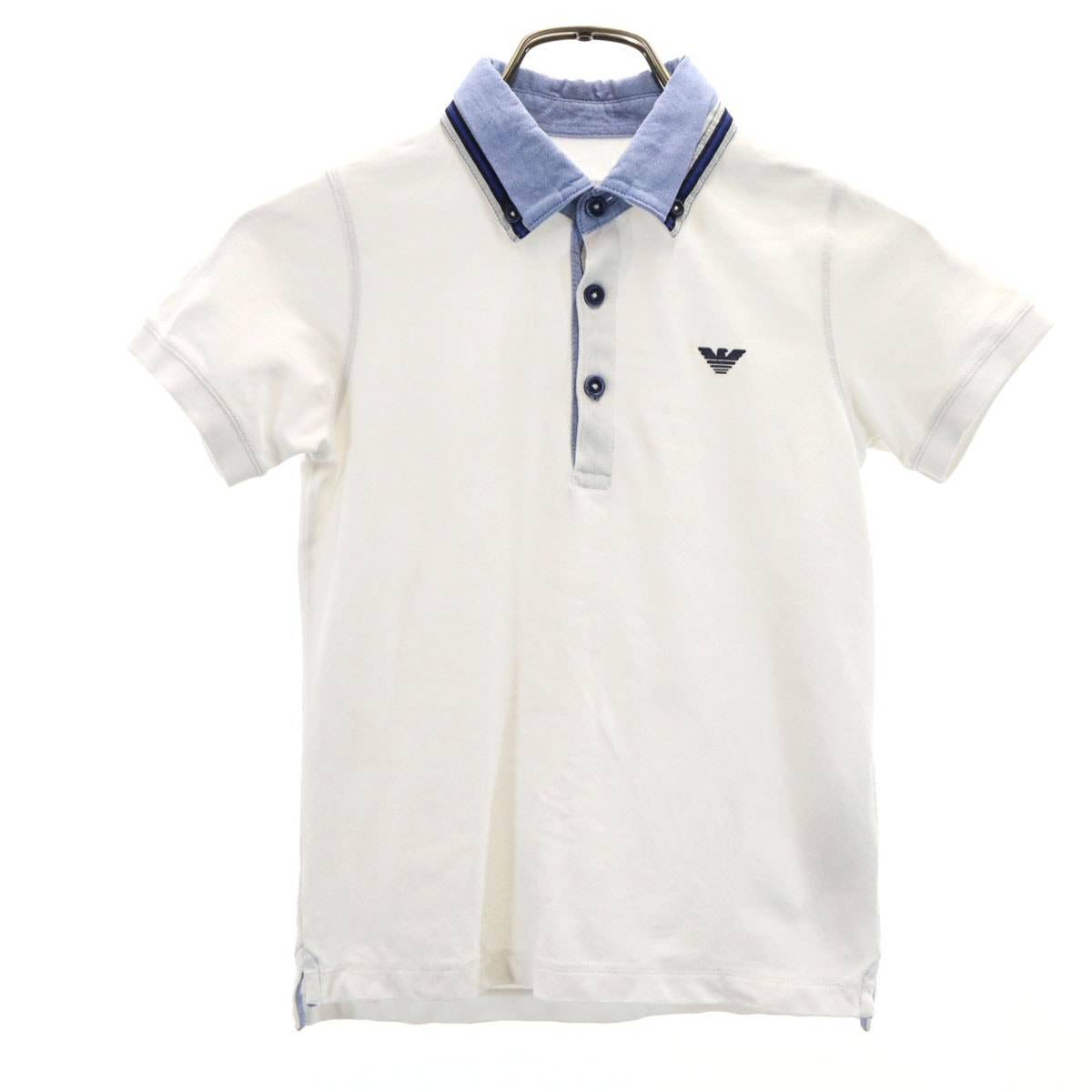 ARMANI JUNIOR アルマーニ ジュニア 半袖 ポロシャツ 5A ホワイト 鹿の子地