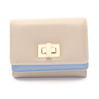 フェンディ FENDI WAY ウェイ 三つ折り財布 財布 レザー レディース ベージュ系 / ブルー系 8M0555AWR7F1WVB 【新品】