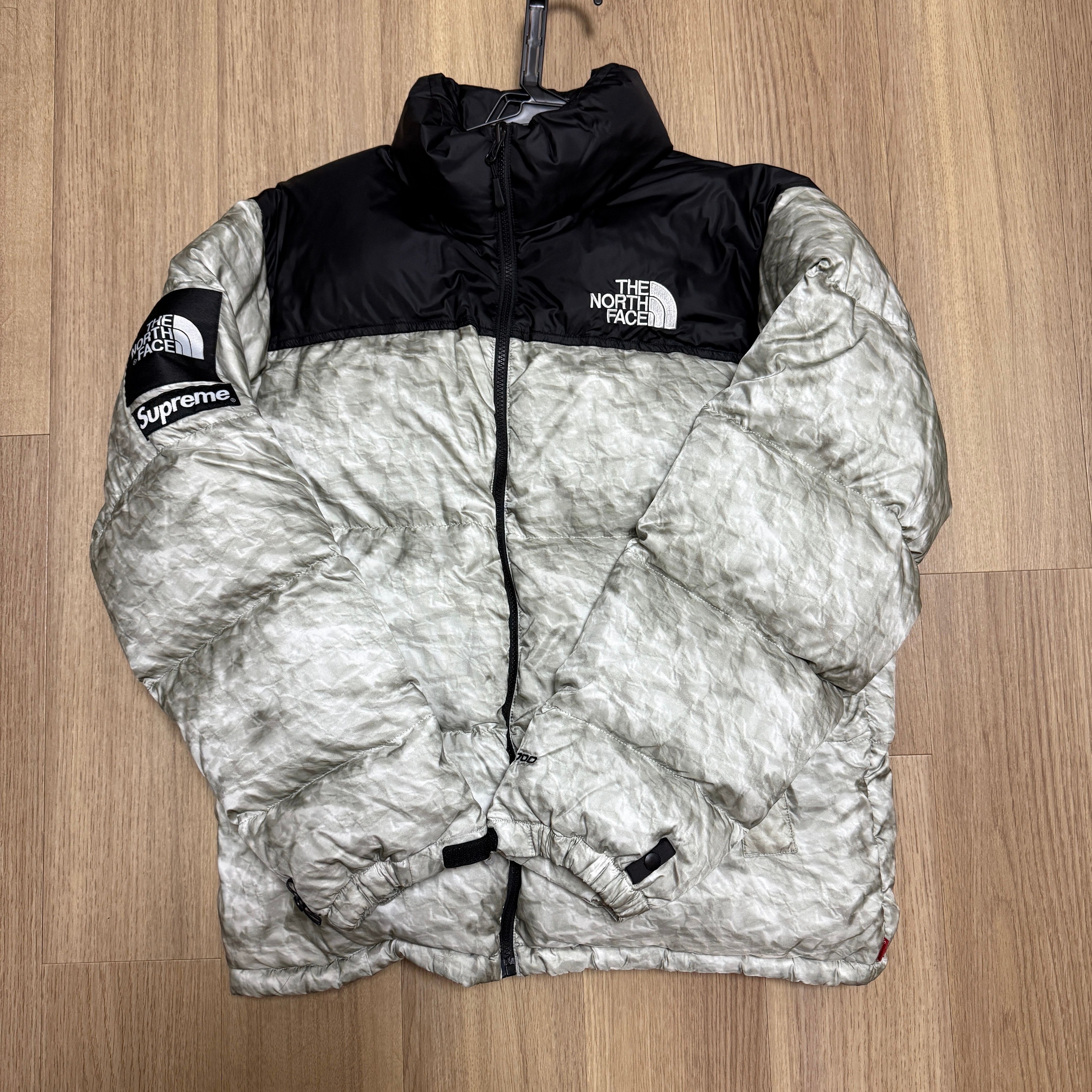 Supreme x The North Face Nuptse Jacket "White Paper Print"