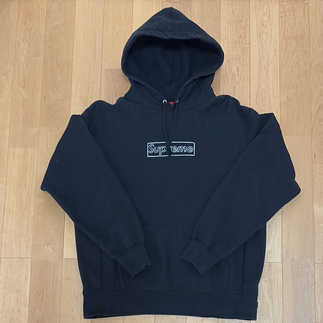 Supreme KAWS Chalk Logo Hooded Sweatshirt "Black"(2021)