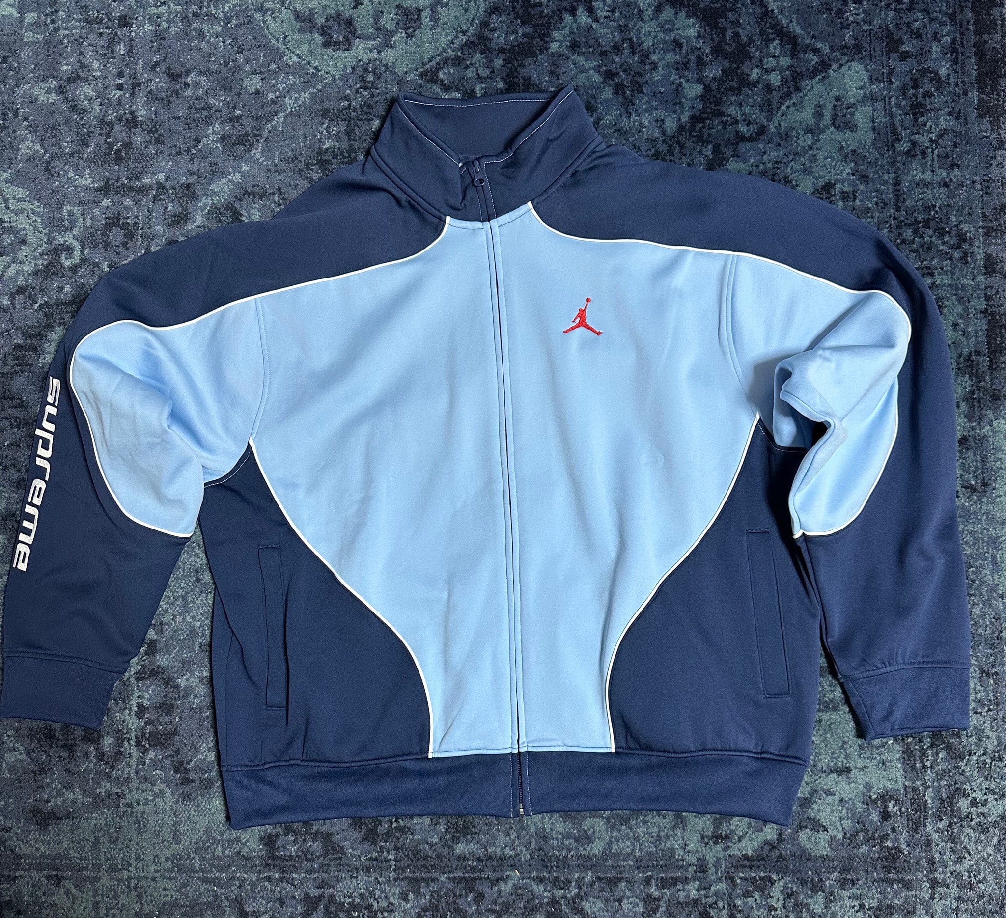 Supreme x Jordan Tricot Track Jacket "Blue"