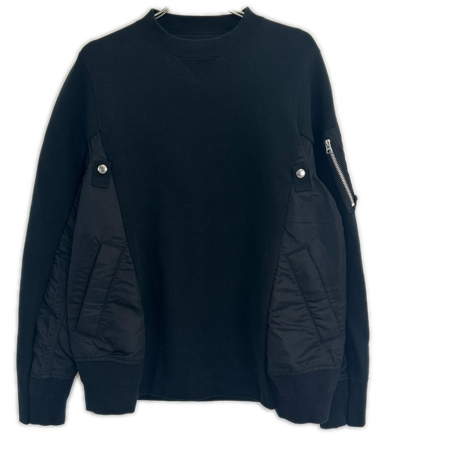 サカイ 【24年製】SCM-058 Sweat Nylon Twill Pullover ドッキング スウェットシャツ 2