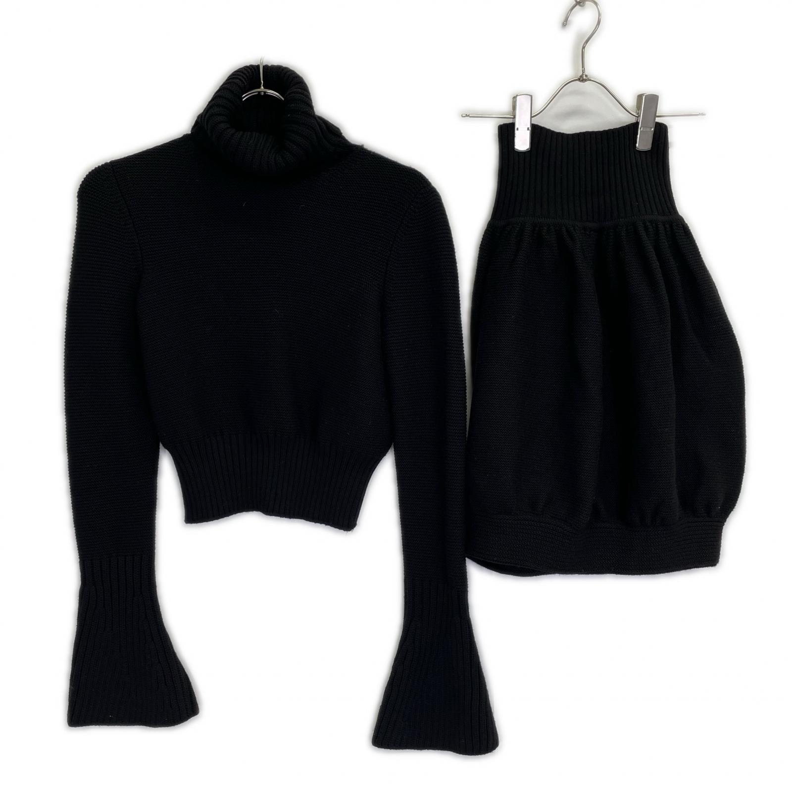 フェンディ FZ6999 ブラック ウール ニット セットアップ 38