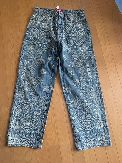 Supreme Bandana Jacquard Baggy Jean "Blue"