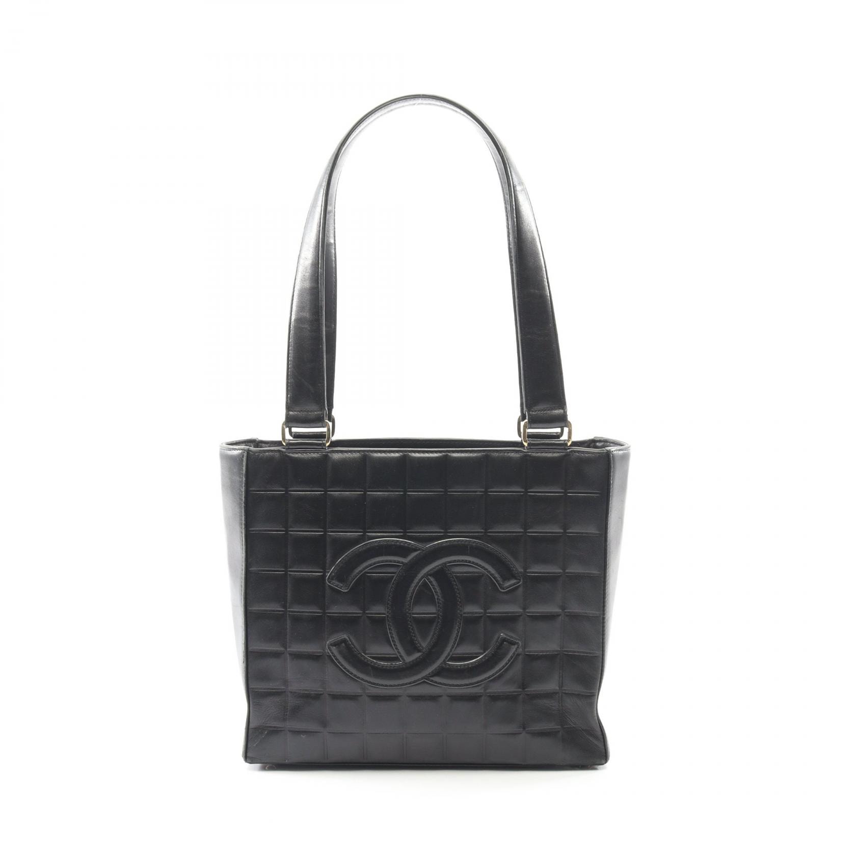 シャネル CHANEL チョコバー トートバッグ バッグ ラムスキン（羊革） レディース ブラック系 A17809 【中古】
