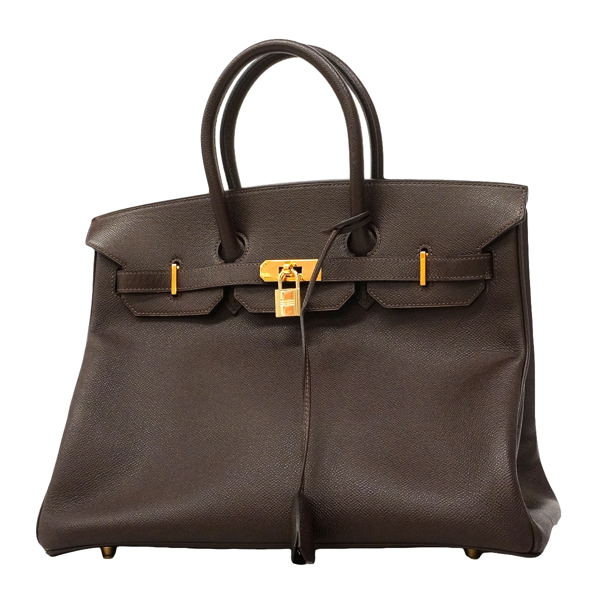 【6hd4250】エルメス ハンドバッグ バーキン35 ヴォーエプソン マカサー ゴールド金具 □H刻印【中古】レディース