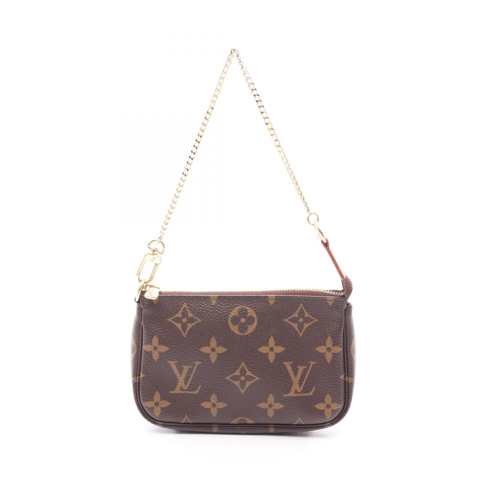ルイ・ヴィトン LOUIS VUITTON ミニ ポシェット アクセソワール モノグラム ハンドバッグ バッグ PVCコーティングキャンバス レザー レディース ブラウン系 M58009 【中古】