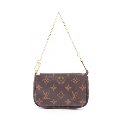 ルイ・ヴィトン LOUIS VUITTON ミニ ポシェット アクセソワール モノグラム ハンドバッグ バッグ PVCコーティングキャンバス レザー レディース ブラウン系 M58009 【中古】