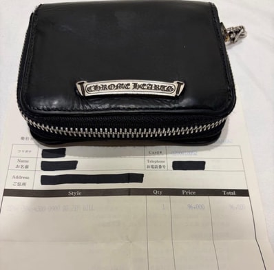 インボイス原本付き/値下げ交渉可能 / 正規品!CHROME HEARTS クロムハーツ スクエアジップビル ウォレット 財布