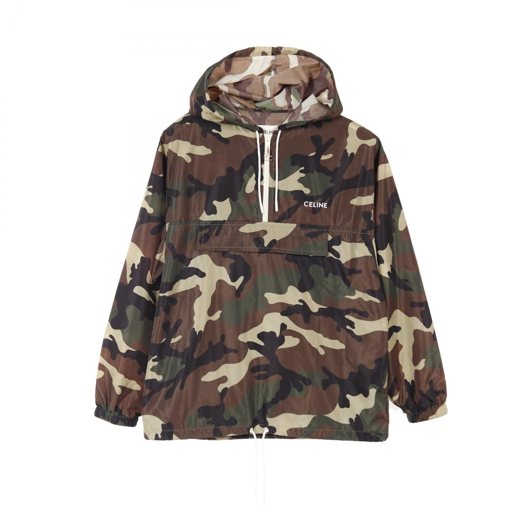 セリーヌ CELINE マウンテンパーカー 衣料品 アウター ナイロン レディース ブラック系 / ブラウン系 / カーキ系 【中古】