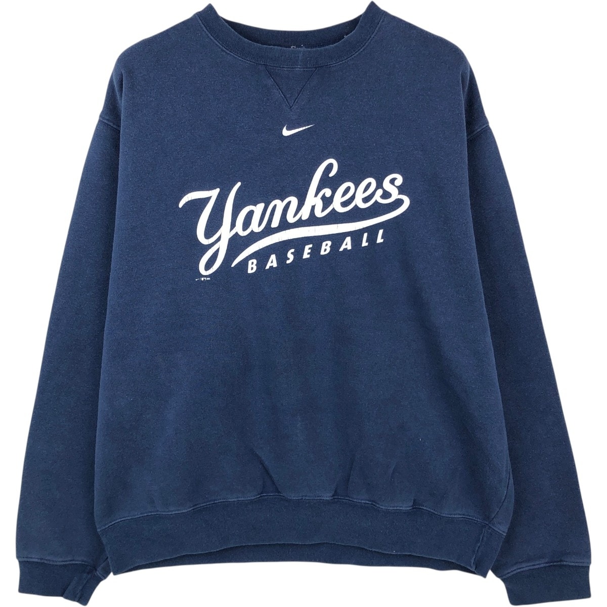 古着 00年代 ナイキ NIKE TEAM MLB NEW YORK YANKEES ニューヨークヤンキース プリントスウェットシャツ トレーナー メンズM相当/eaa652389