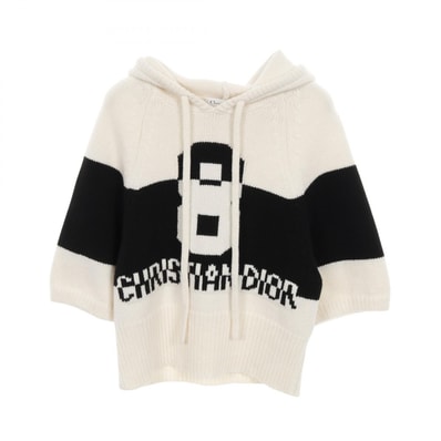 ディオール Dior 半袖 ニット 衣料品 トップス ウール カシミヤ レディース ホワイト系 / ブラック系 254S56AM121 【中古】