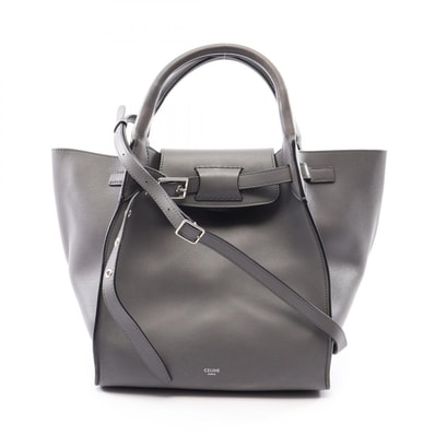 セリーヌ CELINE ビッグバッグ スモール ウィズ ロングストラップ 2WAY ハンドバッグ バッグ レザー レディース グレー系 【中古】