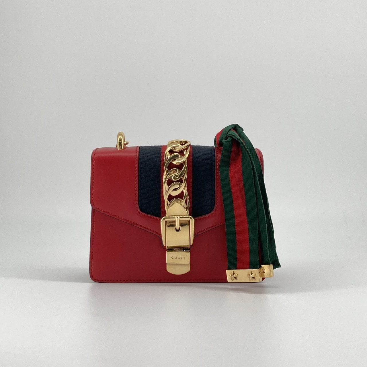 GUCCI(グッチ) シルヴィ 431666 ショルダーバッグ レッド×ネイビー