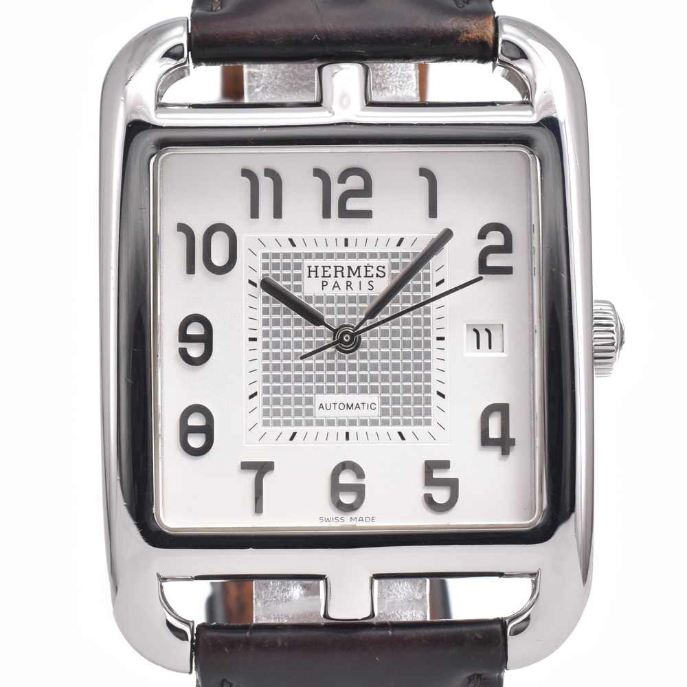 エルメス HERMES CD6.710 ケープコッド デイト シルバー 自動巻き メンズ 腕時計 J#149687