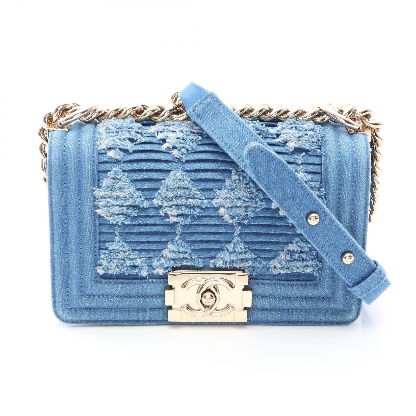 シャネル CHANEL ボーイシャネル スモール ショルダーバッグ バッグ デニム レディース ブルー系 【中古】