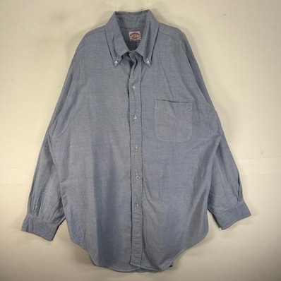 古着 60's~70's/60年代~70年代 ヴィンテージ ブルックスブラザーズ Brooks Brothers 長袖シャツ 6ボタン L ブルー系 無地 メンズ