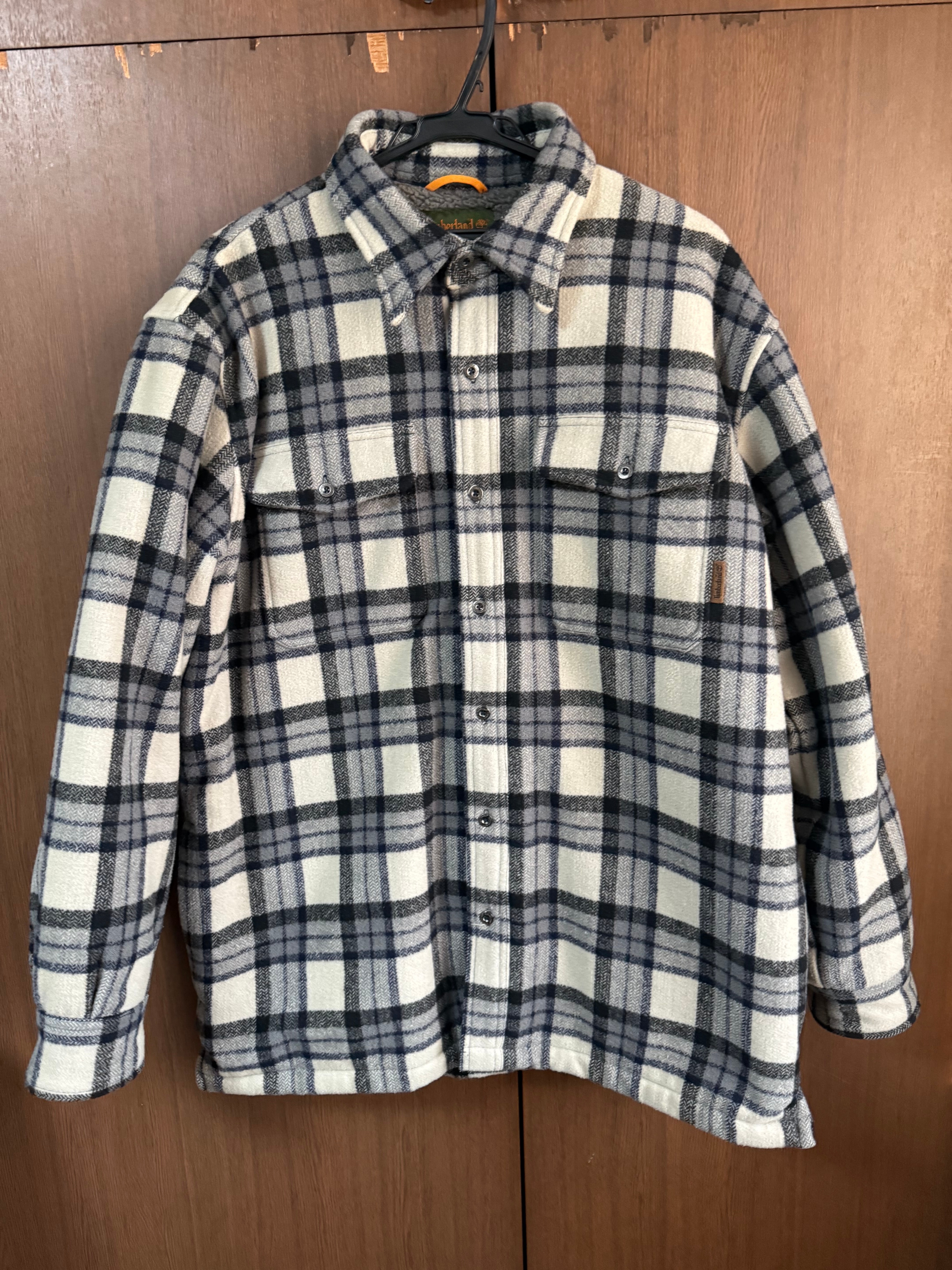 90s 古着 Timberland ティンバーランド 厚手フランネルシャツ チェック柄 裏ボア