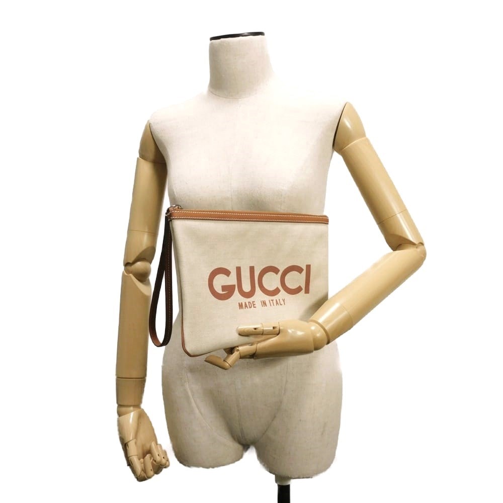 A+ (新品・未使用(ワケあり))】GUCCI グッチ ロゴ プリント ポーチ