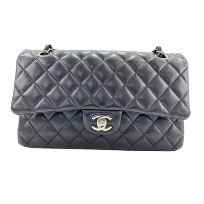 シャネル CHANEL ラムスキン マトラッセ25 ダブルフラップ ショルダーバッグ【中古】