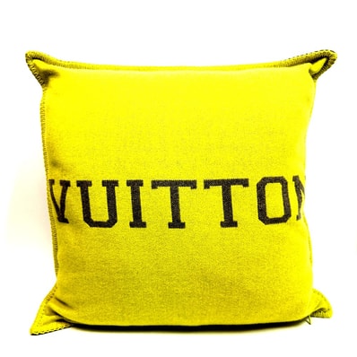 ルイヴィトン LOUIS VUITTON クッション・フリオ ルイ MP2158 バイカラー ピロー 枕 インテリア クッション ウール/カシミヤ イエロー 未使用
