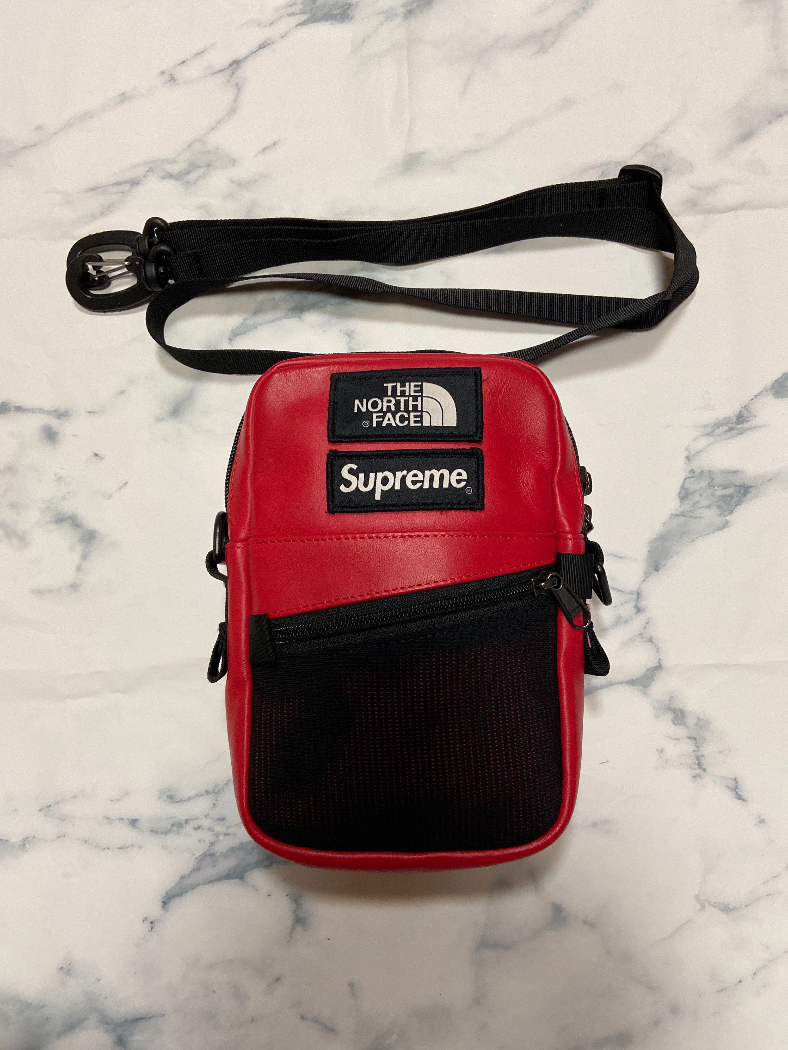 Supreme x The North Face Leather Shoulder Bag "Red"